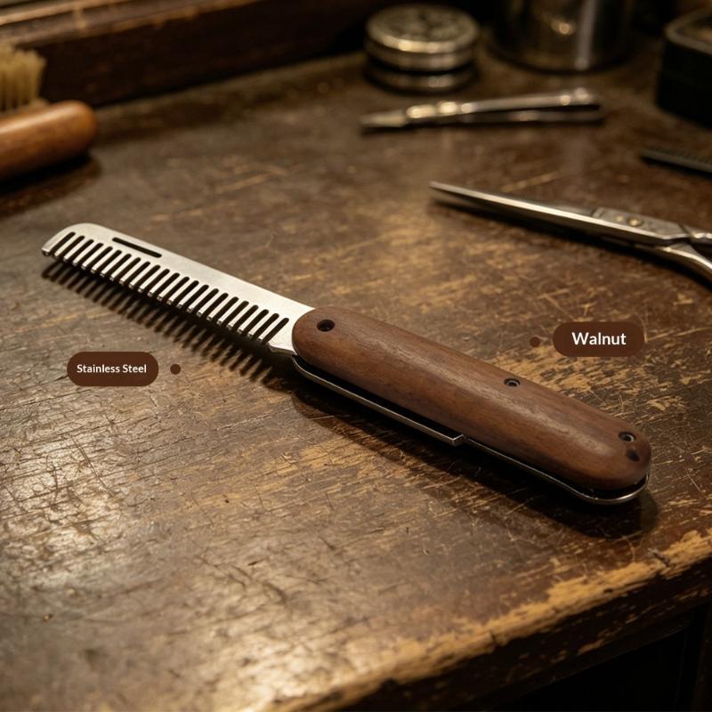 مشط شعر وشارب قابل للطي بجودة  - مراجعة Mens Grooming Barber وسعره